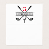 Elegantes Minimalistisches Custom Golf Monogram Visitenkarten (Innenseite Aufgefaltet)