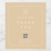 Elegantes minimalistisches Danke-Geschäftslogo Bei Weinetikett (Einzelnes Label)