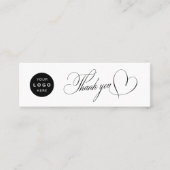 Elegantes minimalistisches Dankeschön-Logo Mini Visitenkarte (Vorderseite)