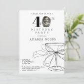 Elegantes minimalistisches Design 40. Party Einladung (Stehend Vorderseite)