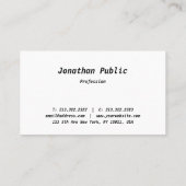 Elegantes minimalistisches Design Beruflich modern Visitenkarte (Rückseite)