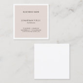 Elegantes Minimalistisches Design Beruflich Schlic Quadratische Visitenkarte (Vorne/Hinten)