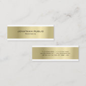 Elegantes Minimalistisches Design Gold Schlicht Lu Mini Visitenkarte (Vorne/Hinten)