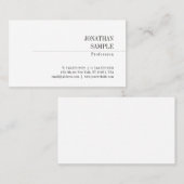 Elegantes minimalistisches Design Klassisches Look Visitenkarte (Vorne/Hinten)