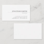 Elegantes Minimalistisches Design Trendy Schlicht  Visitenkarte (Vorne/Hinten)