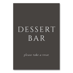 Elegantes minimalistisches Dessertbar-Schild in Gr Tischnummer