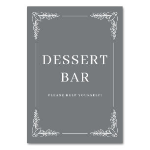 Elegantes minimalistisches Dessertbar-Schild in Gr Tischnummer