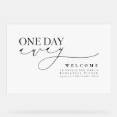 Elegantes Minimalistisches Dinner mit weißer Probe Acrylschild (Vorderseite)