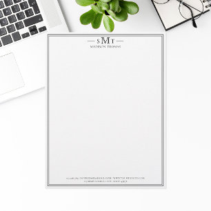 Elegantes minimalistisches dreibuchstabiges Monogr Briefbogen