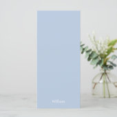 Elegantes Minimalistisches Dusty Blue Wedding Menu Menükarte (Stehend Vorderseite)
