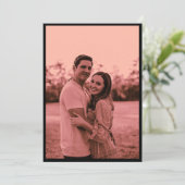 Elegantes Minimalistisches Dusty Rose Foto Save th The Date (Stehend Vorderseite)