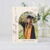 Elegantes Minimalistisches Einfaches Abschluss 2 F Dankeskarte (Stehend Vorderseite)