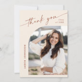 Elegantes Minimalistisches Einfaches Abschluss 2 F Dankeskarte (Vorderseite)