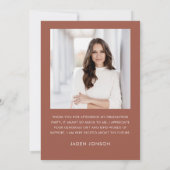 Elegantes Minimalistisches Einfaches Abschluss 2 F Dankeskarte (Rückseite)