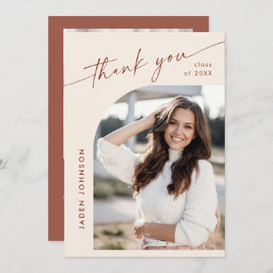 Elegantes Minimalistisches Einfaches Abschluss 2 F Dankeskarte