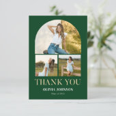 Elegantes Minimalistisches Einfaches Abschluss 4 F Dankeskarte (Stehend Vorderseite)