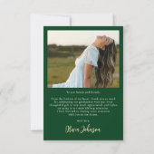 Elegantes Minimalistisches Einfaches Abschluss 4 F Dankeskarte (Rückseite)