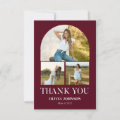 Elegantes Minimalistisches Einfaches Abschluss 4 F Dankeskarte (Vorderseite)