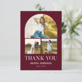 Elegantes Minimalistisches Einfaches Abschluss 4 F Dankeskarte (Stehend Vorderseite)