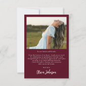 Elegantes Minimalistisches Einfaches Abschluss 4 F Dankeskarte (Rückseite)