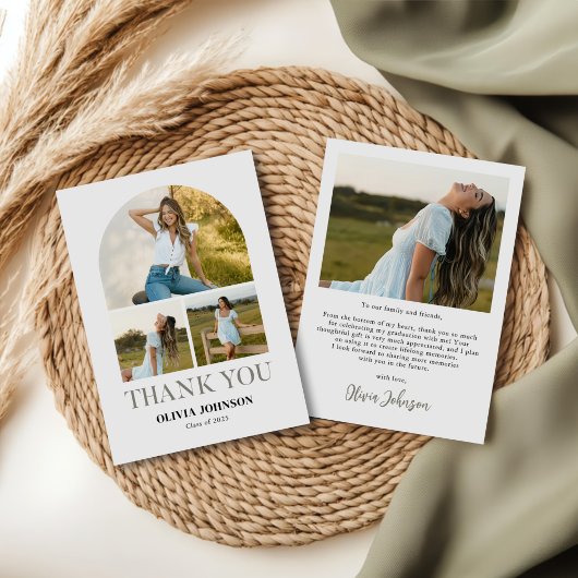 Elegantes Minimalistisches Einfaches Abschluss 4 F Dankeskarte