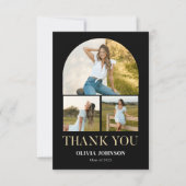 Elegantes Minimalistisches Einfaches Abschluss 4 F Dankeskarte (Vorderseite)