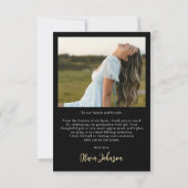 Elegantes Minimalistisches Einfaches Abschluss 4 F Dankeskarte (Rückseite)