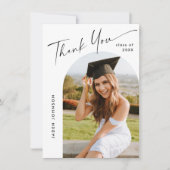 Elegantes Minimalistisches Einfaches Abschluss 4 F Dankeskarte (Vorderseite)