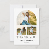 Elegantes Minimalistisches Einfaches Abschluss 4 F Dankeskarte (Vorderseite)