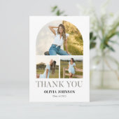 Elegantes Minimalistisches Einfaches Abschluss 4 F Dankeskarte (Stehend Vorderseite)