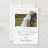 Elegantes Minimalistisches Einfaches Abschluss 4 F Dankeskarte (Rückseite)