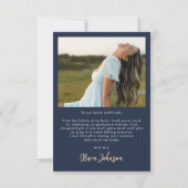 Elegantes Minimalistisches Einfaches Abschluss 4 F Dankeskarte (Rückseite)