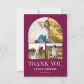 Elegantes Minimalistisches Einfaches Abschluss 4 F Dankeskarte (Vorderseite)