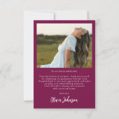 Elegantes Minimalistisches Einfaches Abschluss 4 F Dankeskarte (Rückseite)