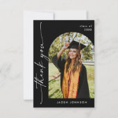 Elegantes Minimalistisches Einfaches Abschluss 4 F Dankeskarte (Vorderseite)