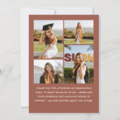 Elegantes Minimalistisches Einfaches Abschluss 5 F Dankeskarte (Rückseite)