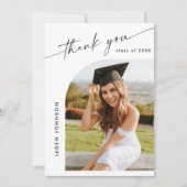 Elegantes Minimalistisches Einfaches Abschluss 5 F Dankeskarte (Vorderseite)