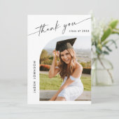 Elegantes Minimalistisches Einfaches Abschluss 5 F Dankeskarte (Stehend Vorderseite)