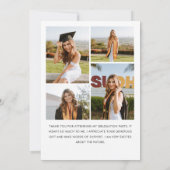 Elegantes Minimalistisches Einfaches Abschluss 5 F Dankeskarte (Rückseite)