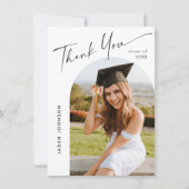 Elegantes Minimalistisches Einfaches Abschluss 5 F Dankeskarte (Vorderseite)