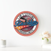 Elegantes Minimalistisches einfaches Brooklyn Logo Große Wanduhr (Zuhause)