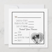 Elegantes Minimalistisches einfaches Foto Hochzeit Einladung (Rückseite)