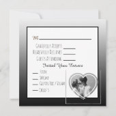 Elegantes Minimalistisches einfaches Foto Hochzeit Einladung (Rückseite)