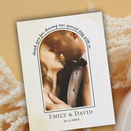 Elegantes Minimalistisches einfaches Foto Hochzeit Postkarte