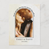 Elegantes Minimalistisches einfaches Foto Hochzeit Postkarte (Vorderseite)