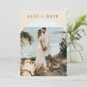 Elegantes Minimalistisches einfaches Foto Modernes Save The Date (Stehend Vorderseite)