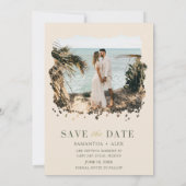 Elegantes Minimalistisches einfaches Foto Modernes Save The Date (Rückseite)