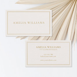 Elegantes Minimalistisches Elfenbeingold Zwei Gren Visitenkarte