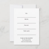 Elegantes Minimalistisches Elfenbeinherz Schwarz-w (Rückseite)