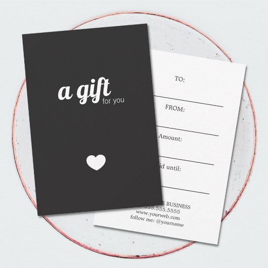 Elegantes Minimalistisches Elfenbeinherz Schwarz-w